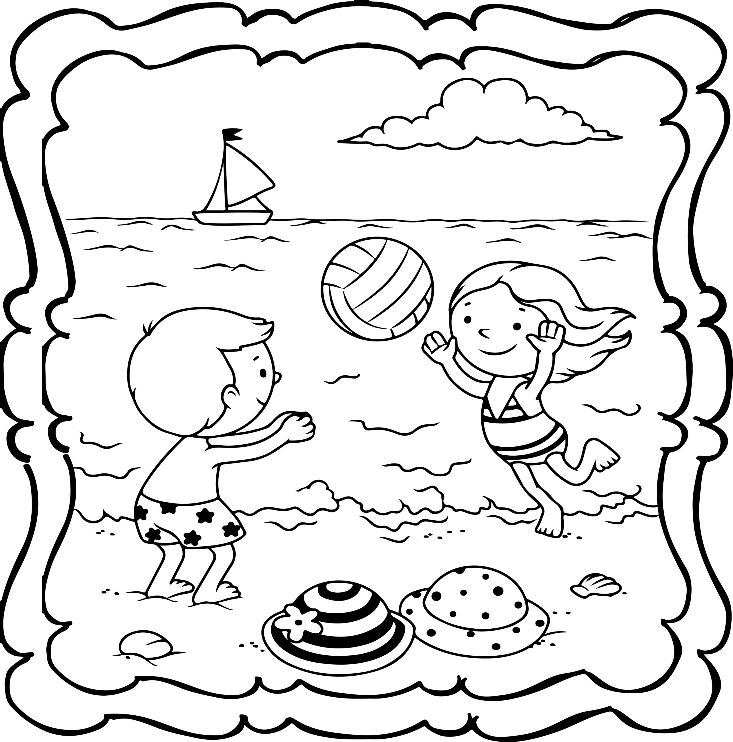 Beach Coloring Book : Easy and Fun Beaches Colouring Book for Kids ...