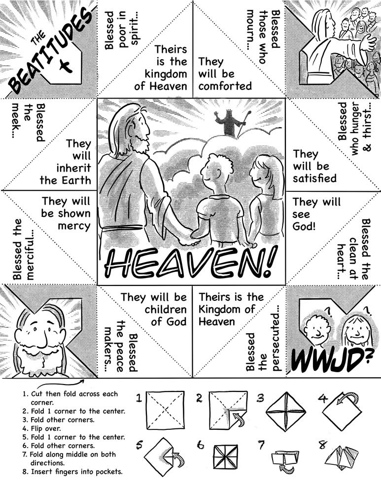Beatitudes Cootie Catcher Activity — Paradise Found Studio