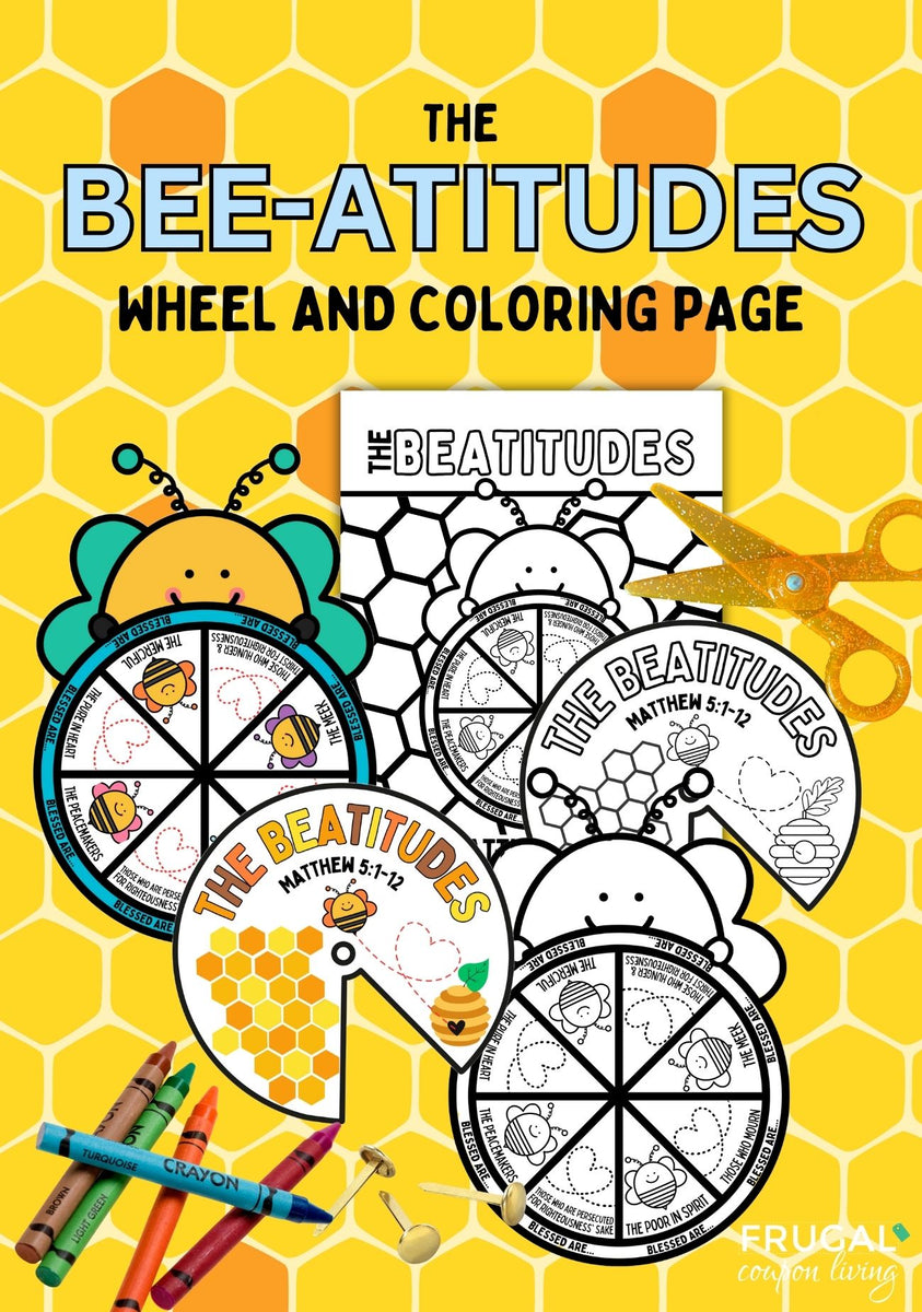 The Beatitudes for Kids Craft Printable - Color Wheel & Coloring ...