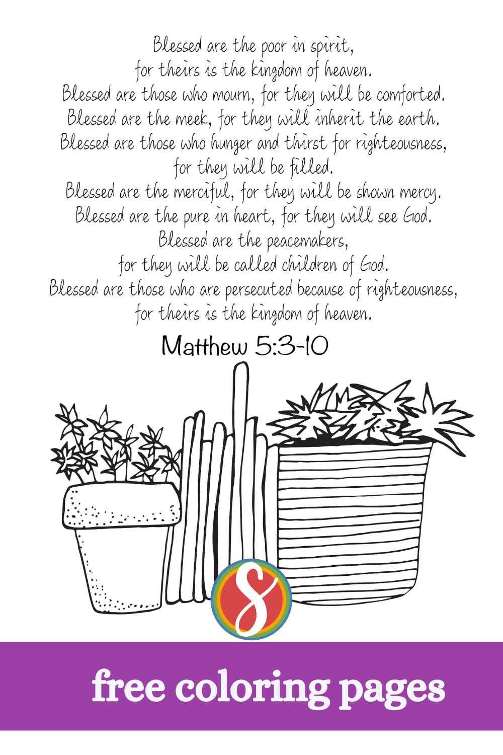 The Beatitudes Coloring Page - Printable