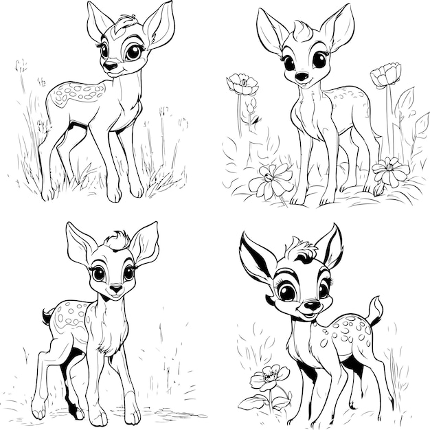 Fawn coloring page | Premium AI-generated vector