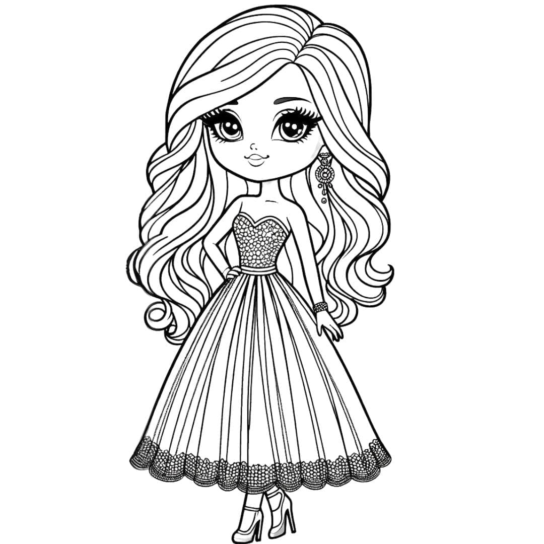 Free drawing - Barbie Fairy Princess Coloring