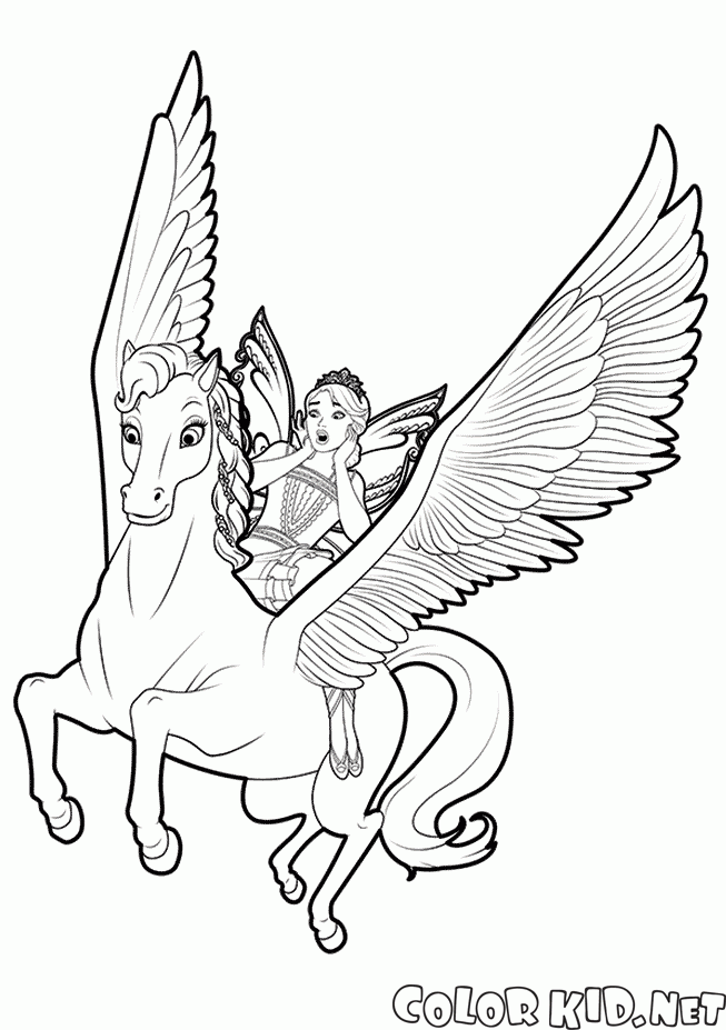 Coloring page - Fairy Barbie