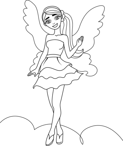 Barbie Fairy coloring page | Free Printable Coloring Pages