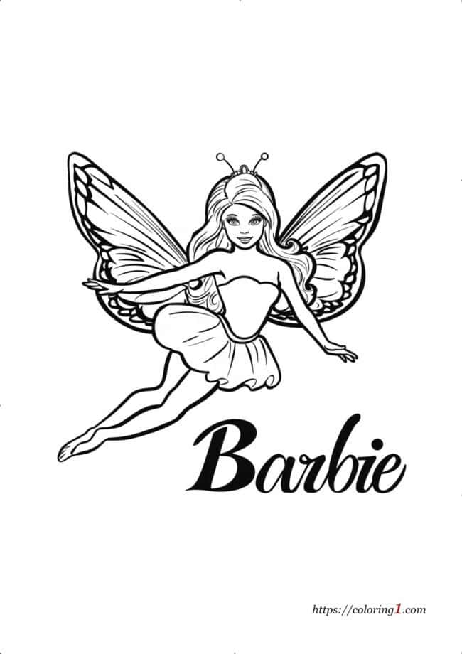 Barbie Fairy Coloring Page - 2 Free Coloring Sheets (2024)