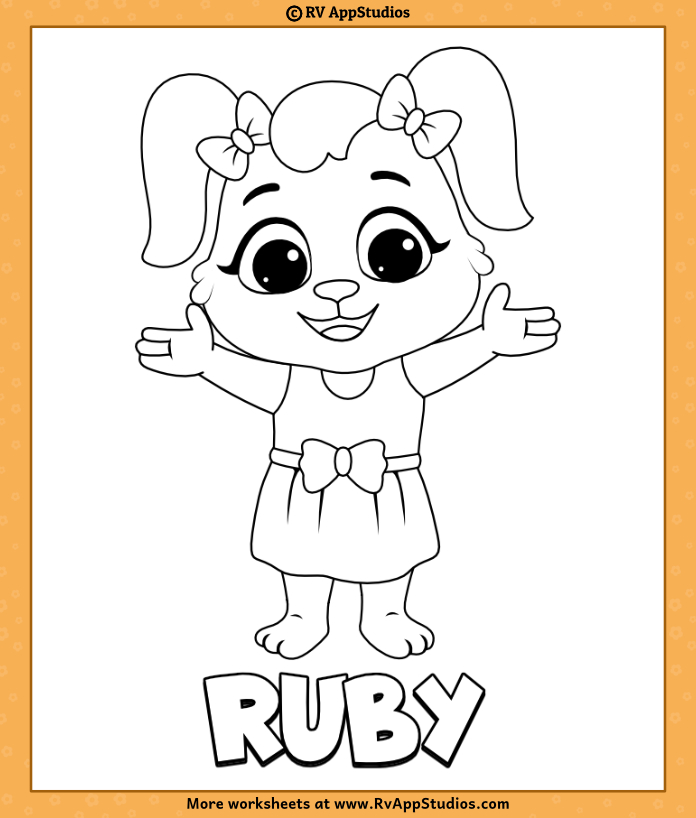 Ruby coloring pages for kids. FREE cartoon coloring printables to ...