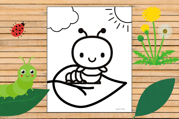 Cute Caterpillar Coloring Pages for Kids (free printables!)