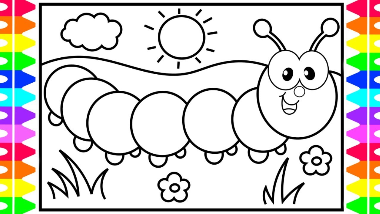 How to Draw a Caterpillar for Kids ??Caterpillar Coloring Pages | Fun  Coloring Pages for Kids