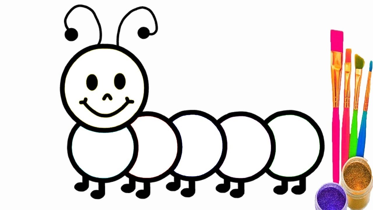 Caterpillar Coloring Page | How to Draw Caterpillar | Youtube Videos for  Kids