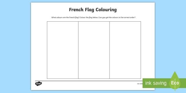French Flag Template to Colour in | French Flag Colouring