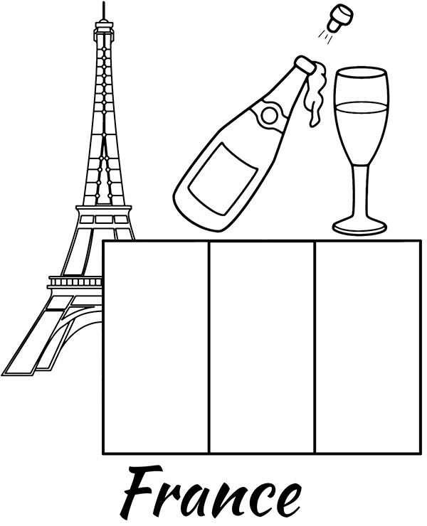 Country flag France coloring page