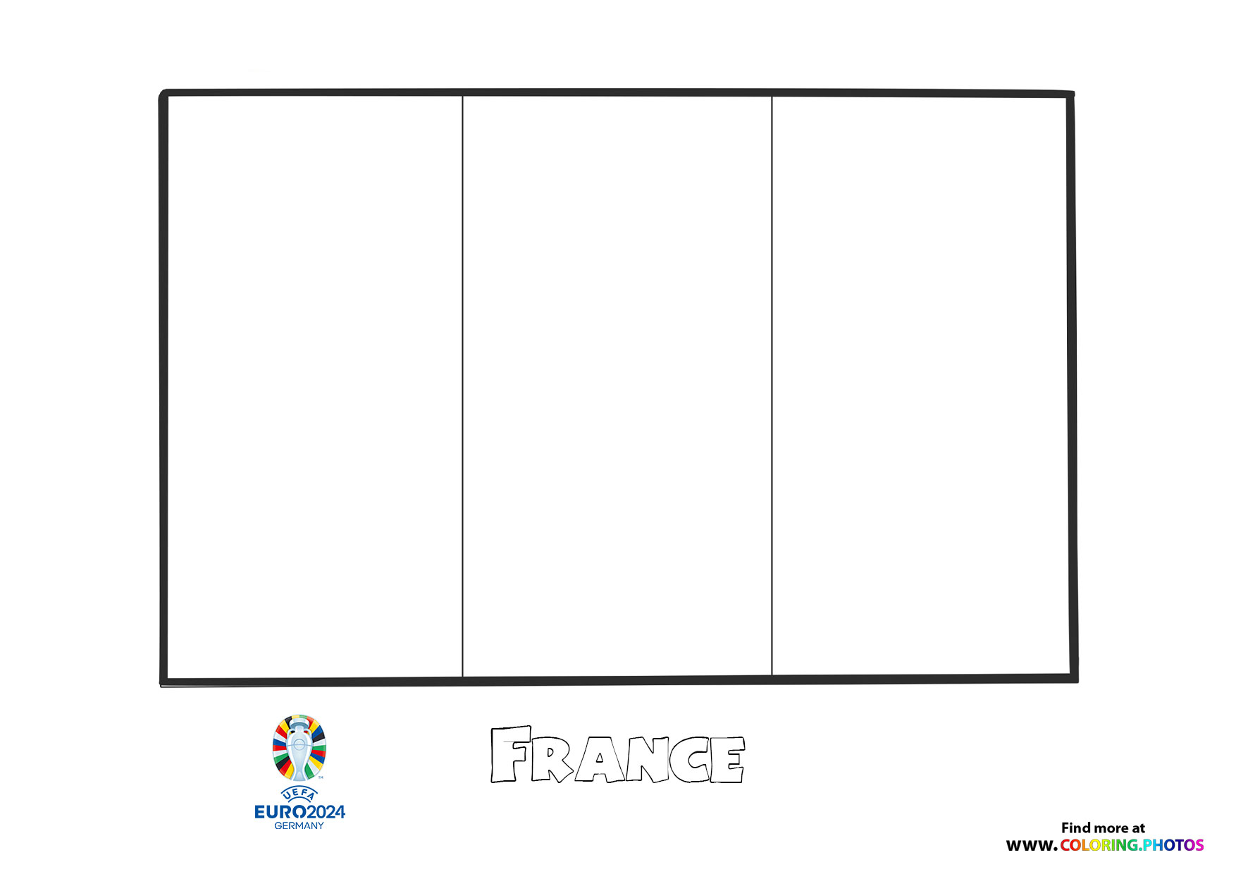 France flag Euro 2024 - Coloring Pages for kids