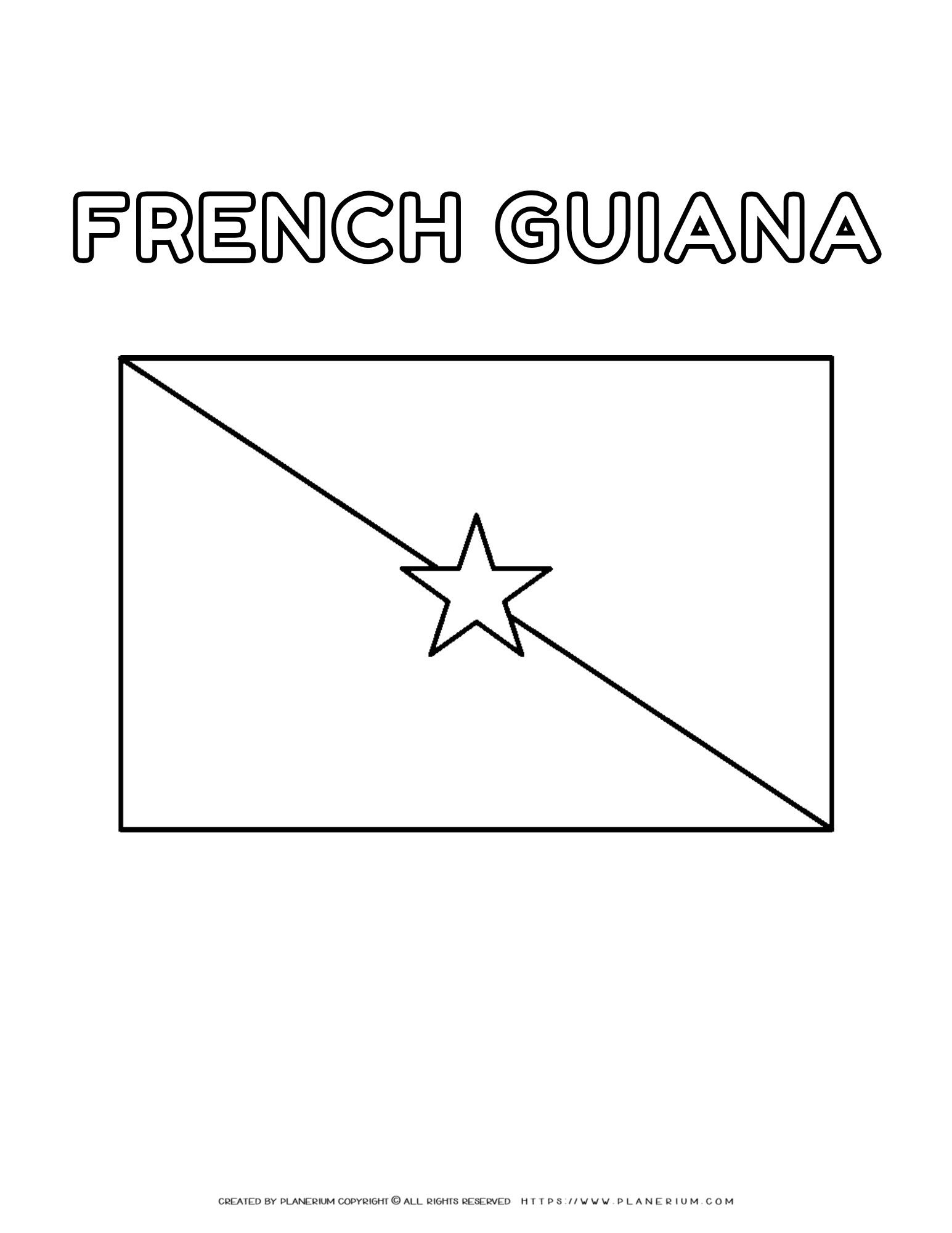 French Guiana Flag Coloring Page - Fun and Educational Activity