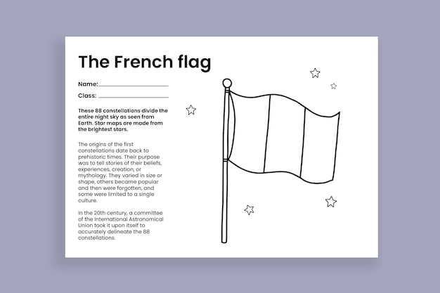 Free Vector | Simple french flag worksheet