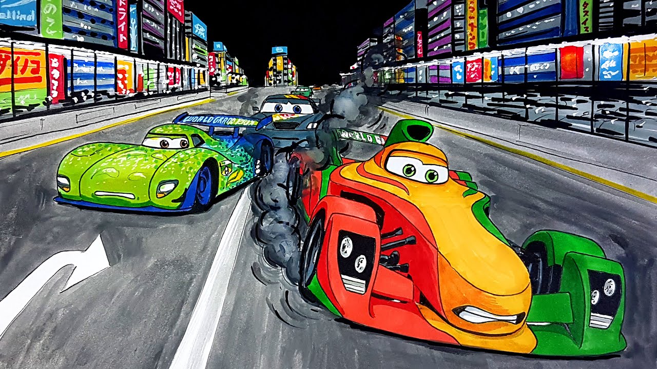 Draw Francesco Bernoulli vs Rip Clutchgoneski . CARS 2 Drawing and ...