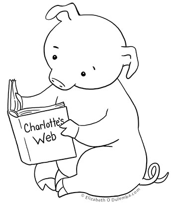 dulemba: Coloring Page Tuesday - Piggie and Charlotte