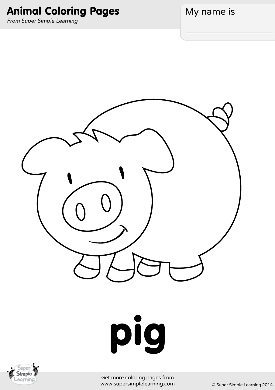 Pig Coloring Page - Super Simple
