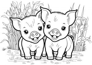 Pig Coloring pages for kids (Free PDF printables)