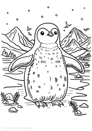 Printable Penguin Coloring Pages for Kids - Arty Crafty Kids