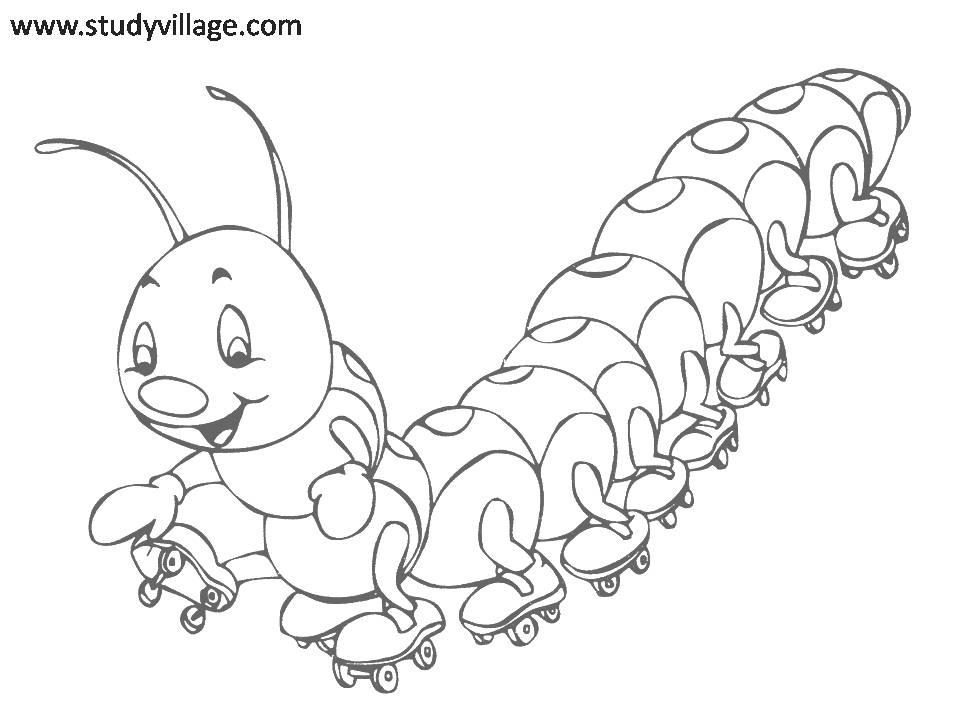 Funny Insects printable coloring page for kids 18