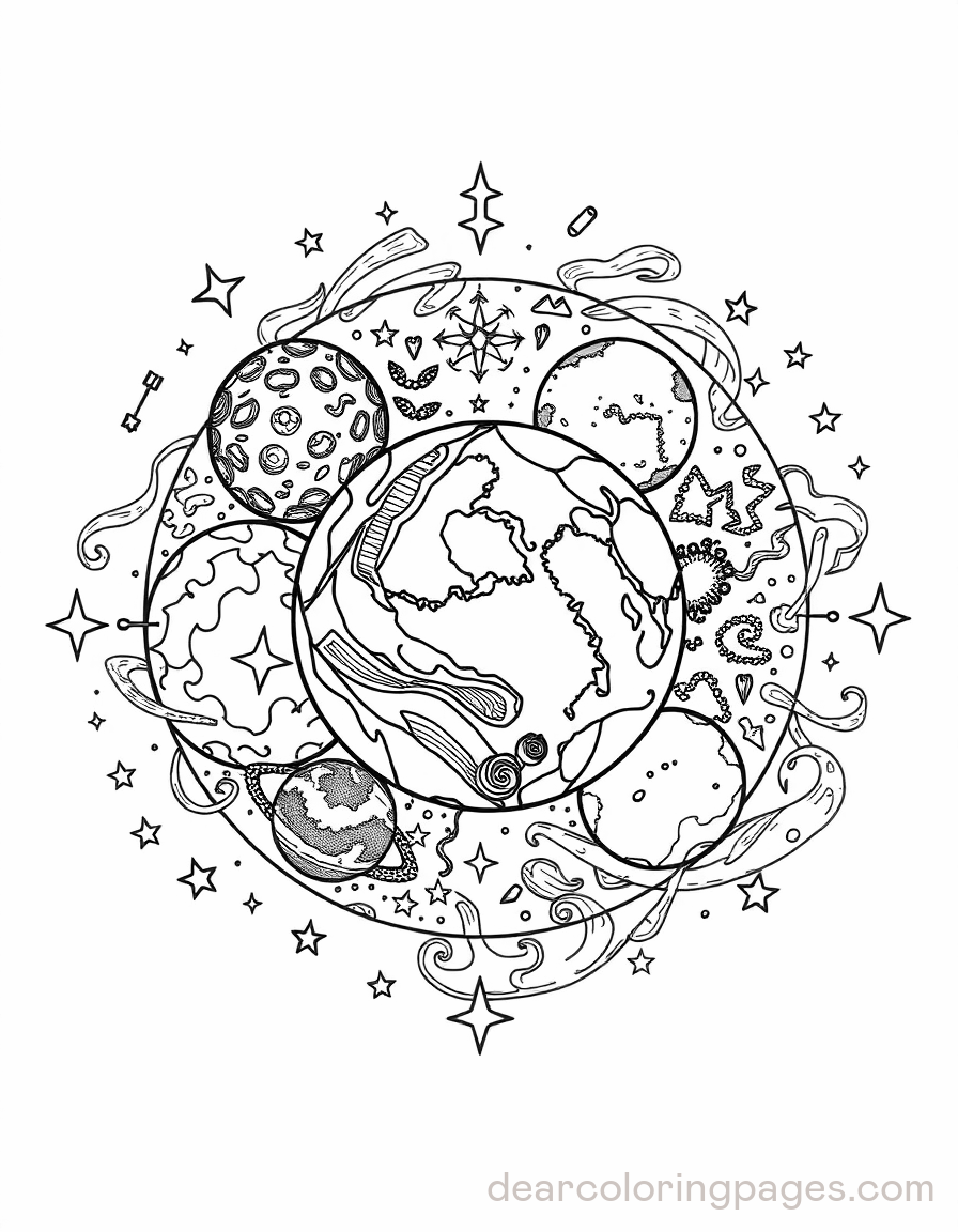 Planet Coloring Pages - 20 Free Printable AI-Generated Designs