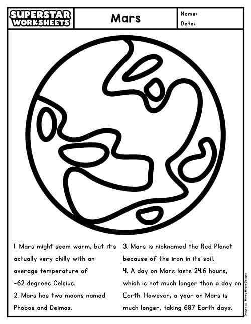 Planets Coloring Pages - Superstar Worksheets