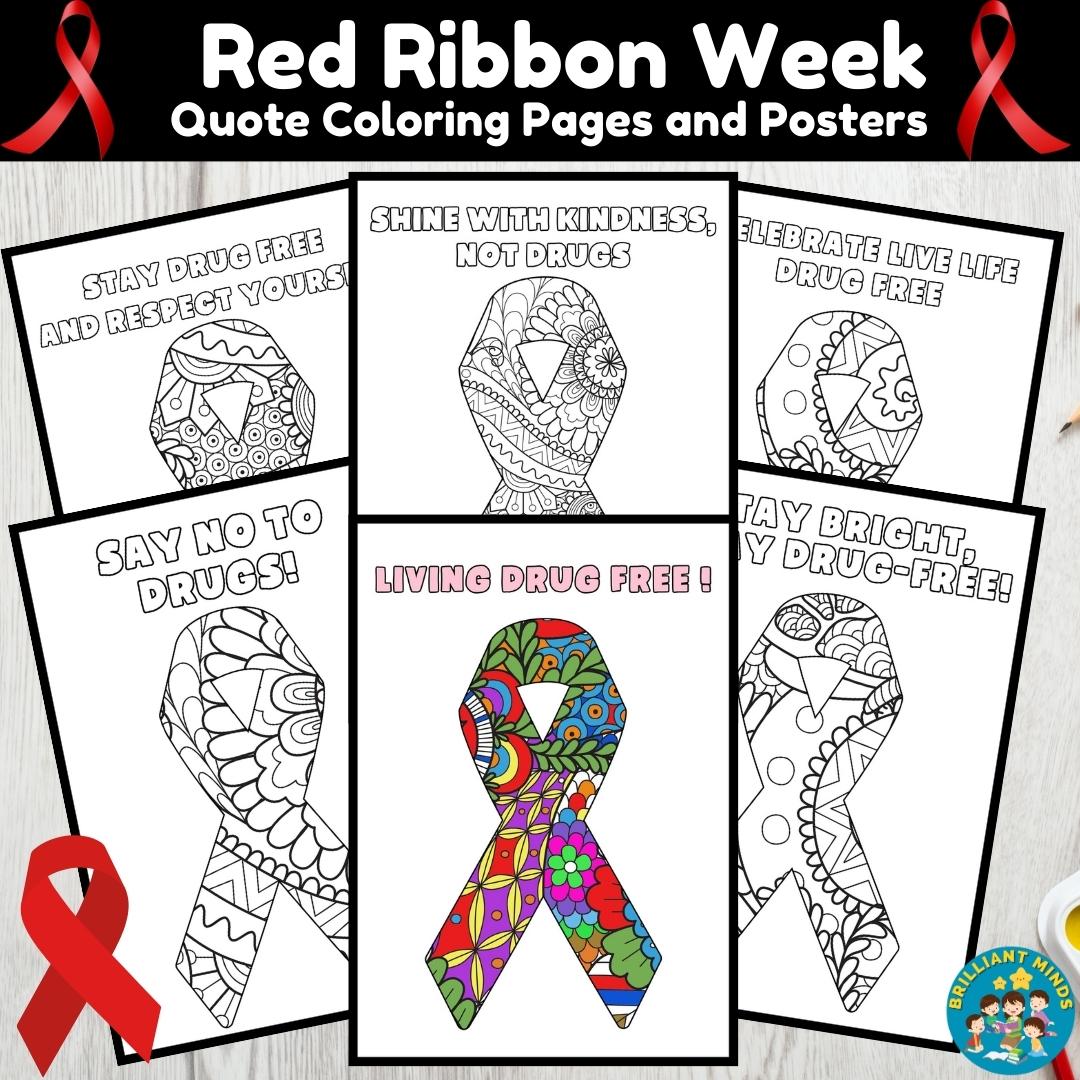 Red Ribbon Week Coloring Pages - Red Ribbon Week Activities - Red ...