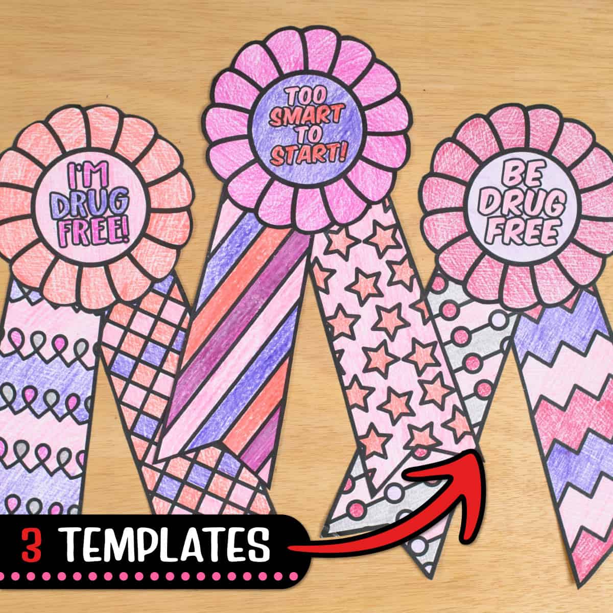 Red Ribbon Week Coloring Craft – Writing Prompts & Template