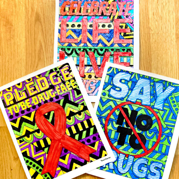Red Ribbon Week Coloring Pages | Teach Starter