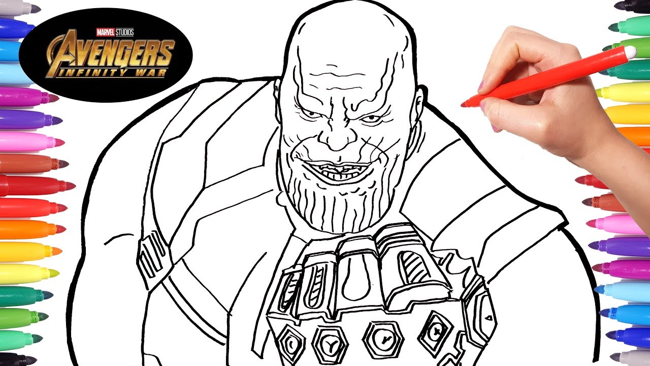 Avengers Infinity War Thanos | Drawing and Coloring Thanos | Marvel  Avengers Coloring Pages