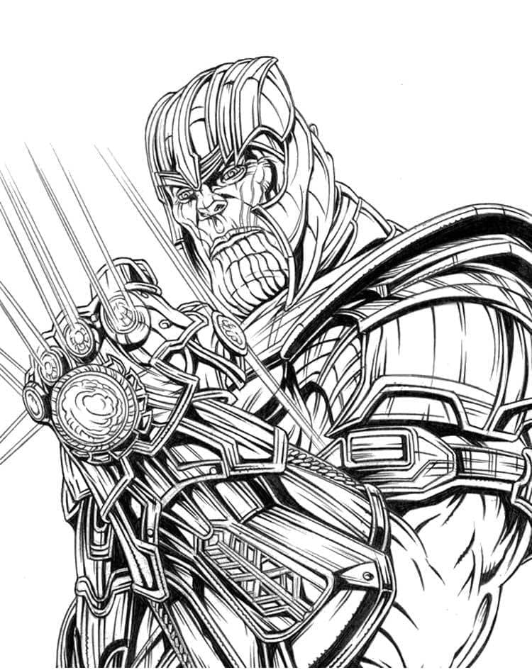Thanos with Infinity Gauntlet coloring page - Download, Print or ...