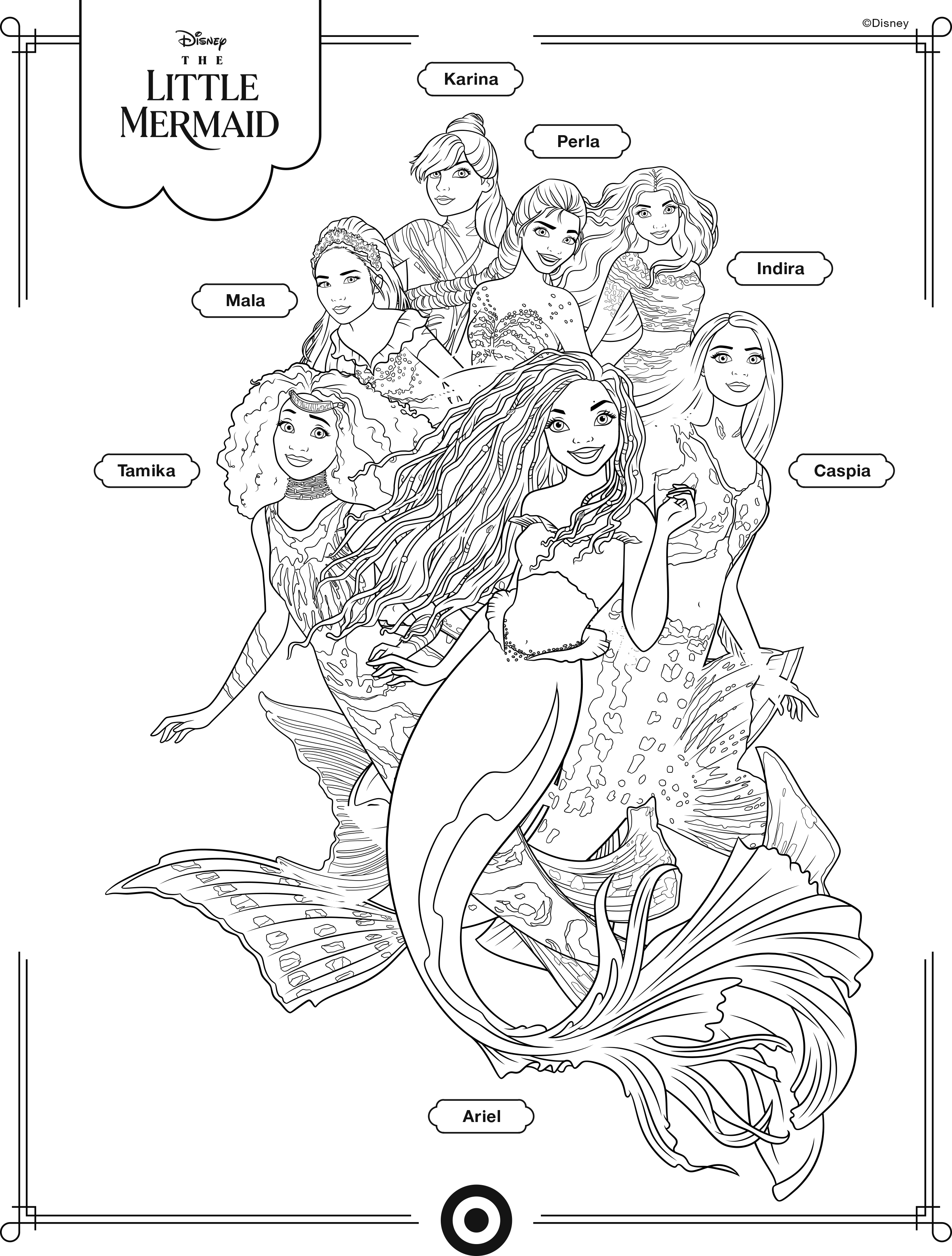 The Little Mermaid live action movie 2023 coloring pages with ...