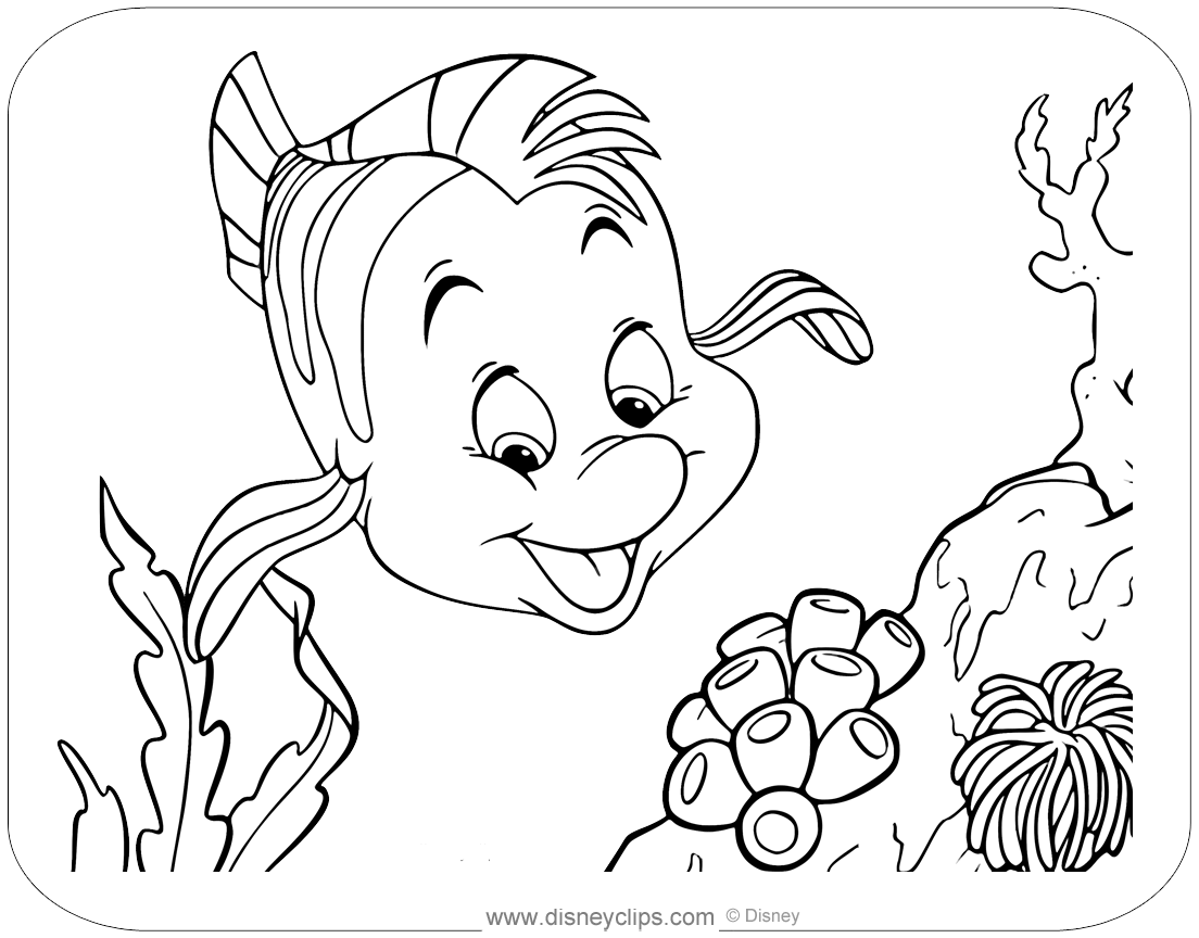The Little Mermaid Coloring Pages (5) | Disneyclips.com