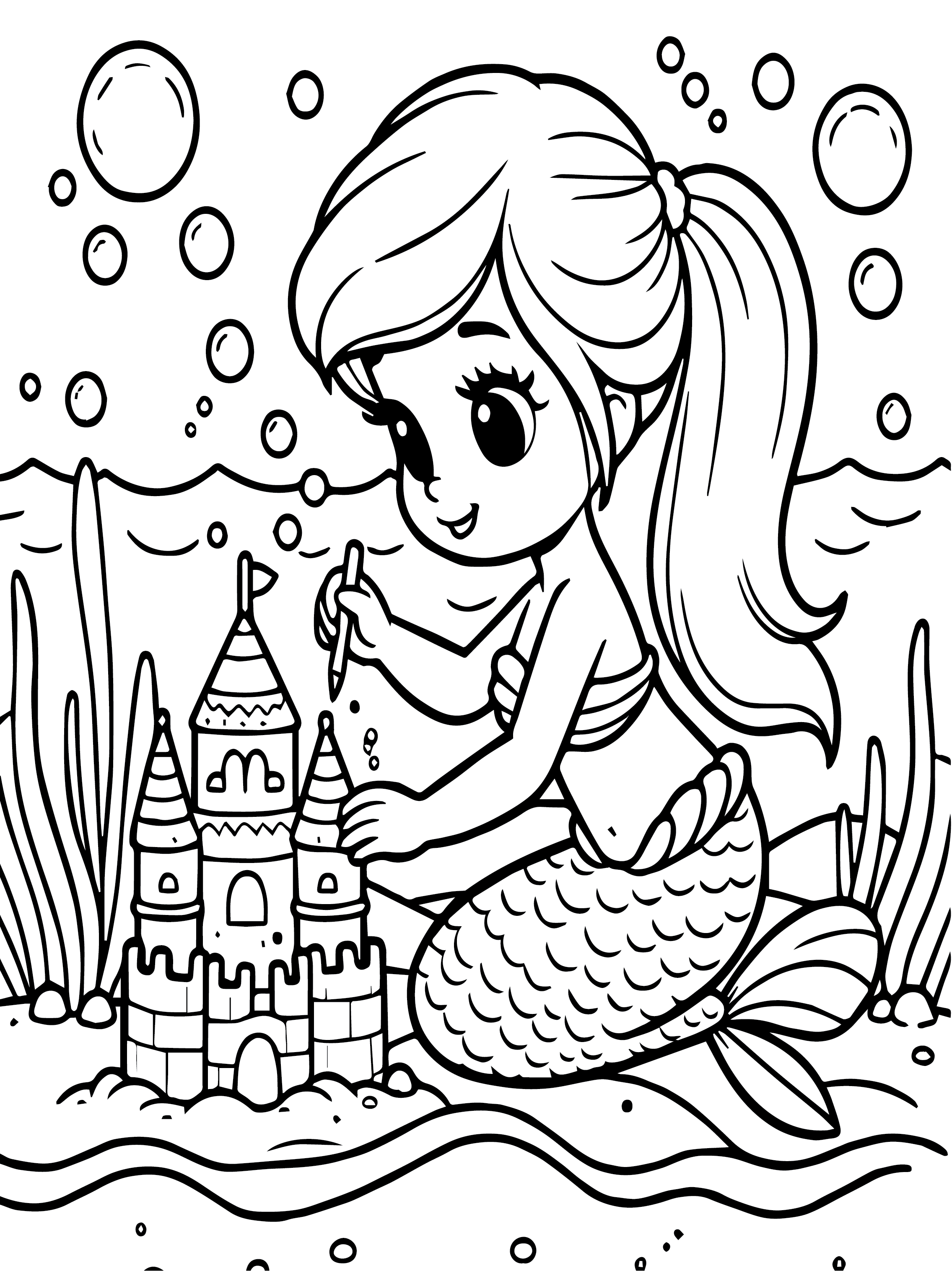 Free Printable Artistic Depictions - Little Mermaid Coloring Page ...