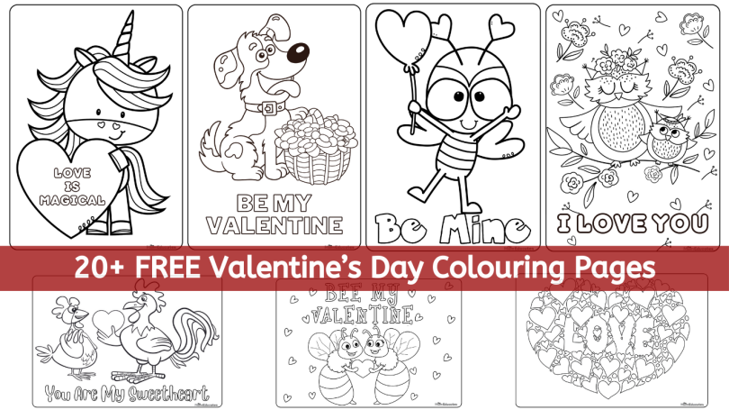 Valentines Day Colouring Pages - FREE - The Mum Educates