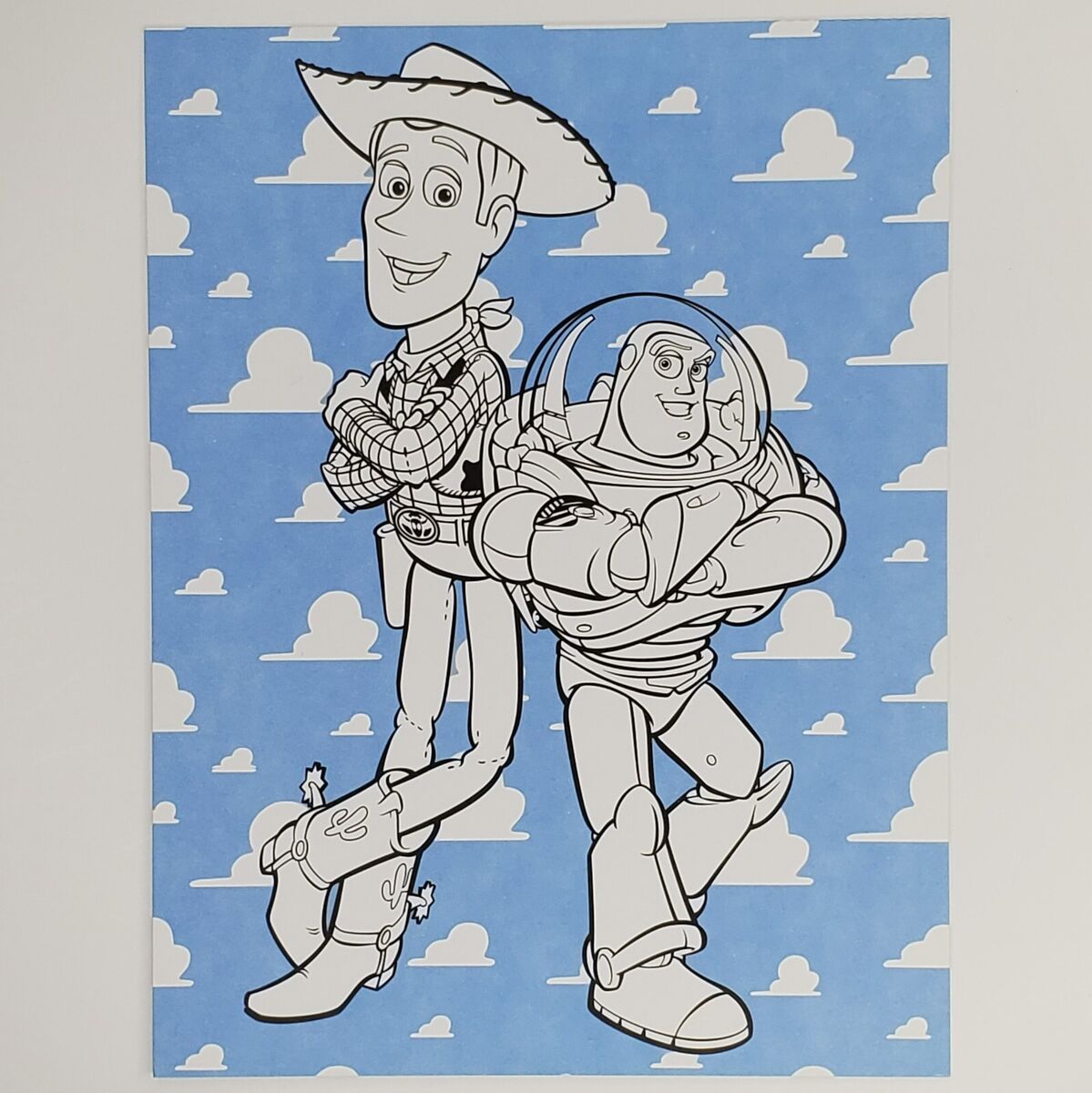Toy Story Coloring Book Postcard Buzz Lightyear Woody Disney Pixar ...