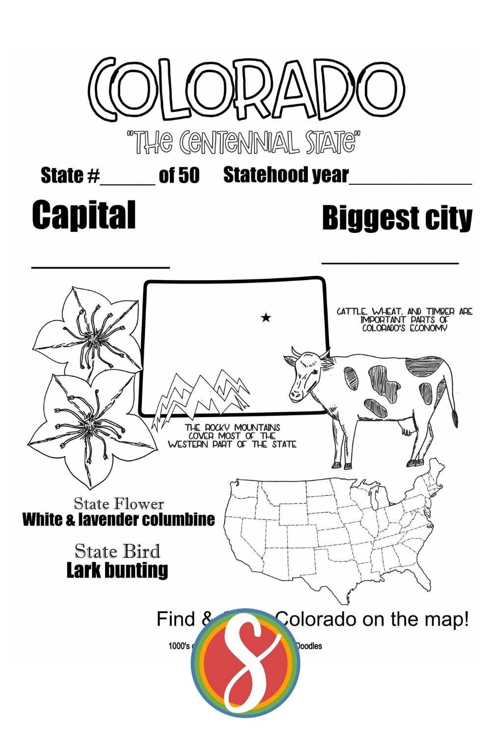 United States 1 — Free Coloring Pages — Stevie Doodles