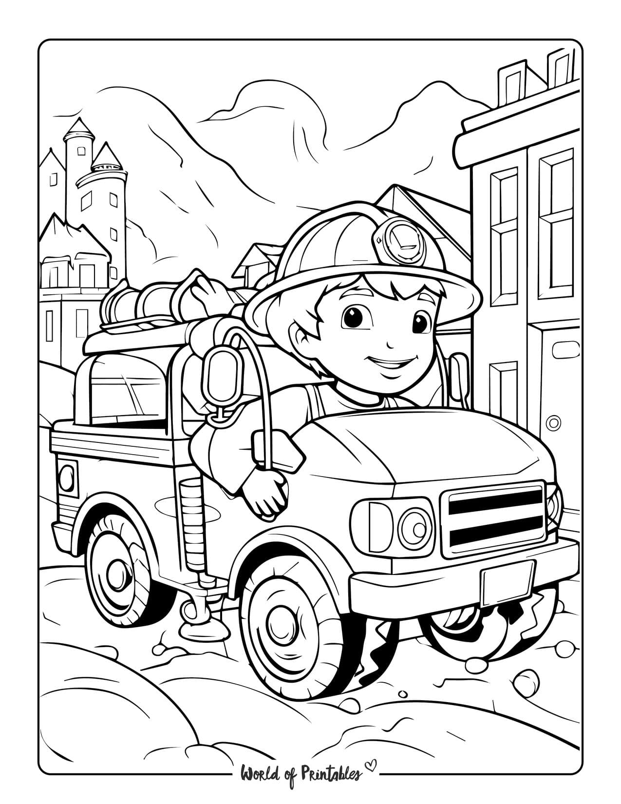 ? FREE Printable Firefighter Coloring Page Set