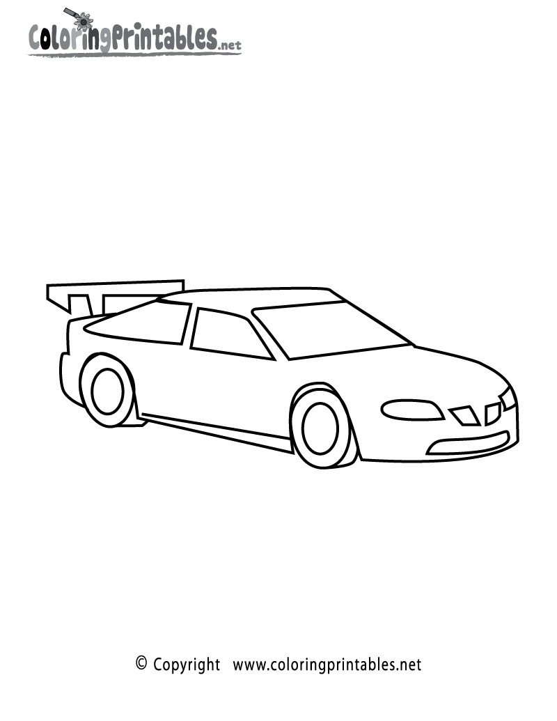 Racing Car Coloring Page - A Free Sports Coloring Printable