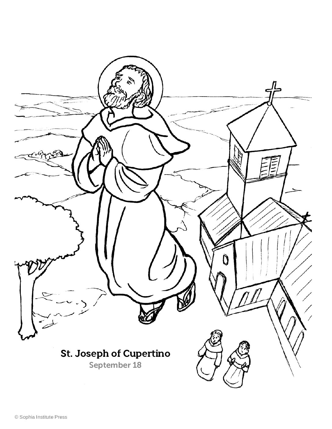 St. Joseph of Cupertino Story and Coloring Page - Sophia Teachers