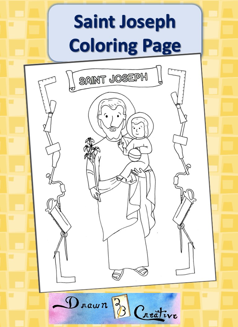 40 Days of Free Lenten Printables: Saint Joseph Coloring Page ...