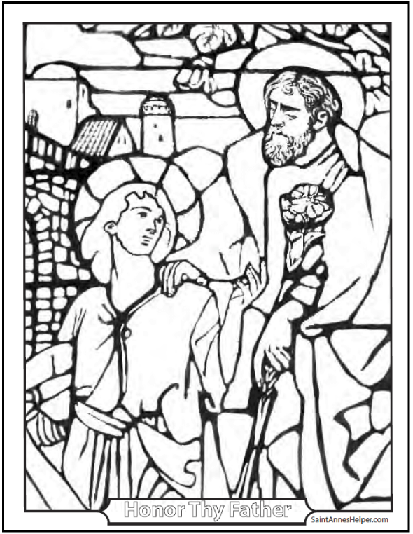 Joseph And Jesus Coloring Page ❤️+❤️ Perfect Father And Son!