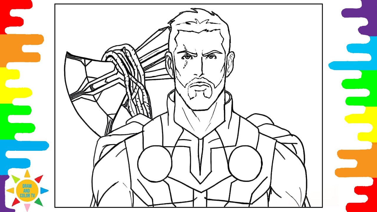 Thor Coloring Page | Avengers Coloring | Superhero Coloring | Alan Walker -  Force