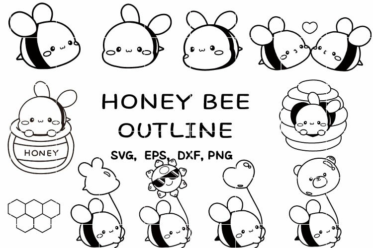 Bee outline,Bee coloring pages,Bee svg