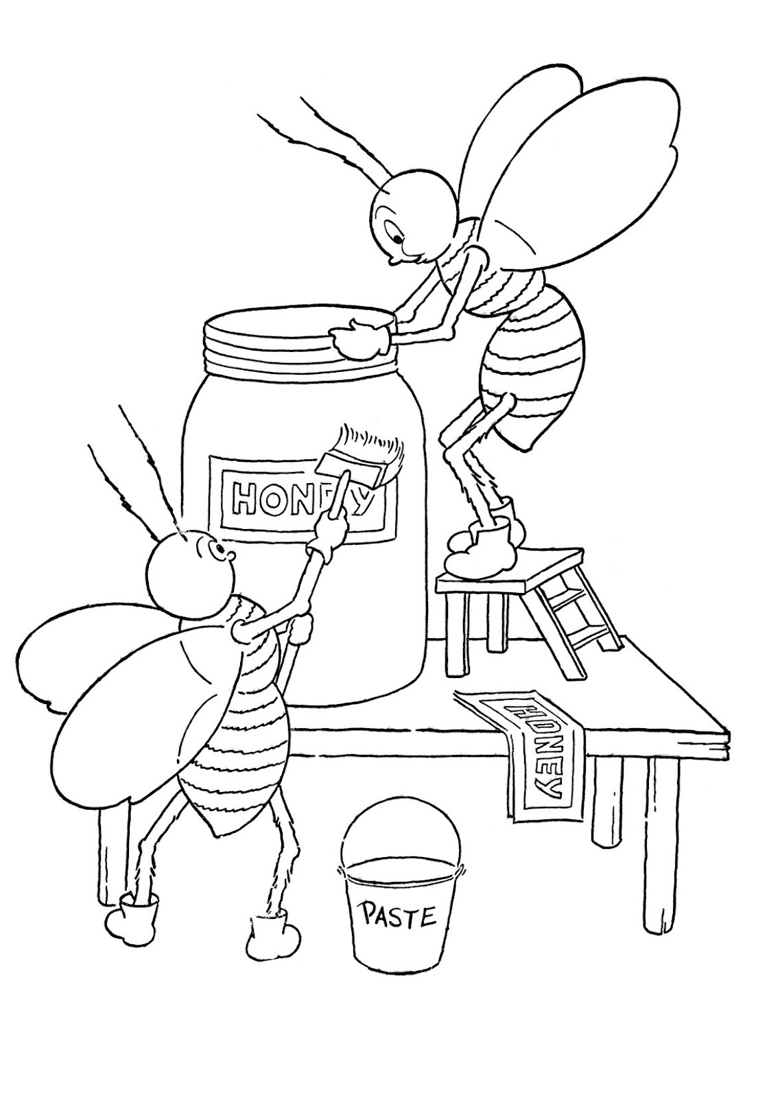 Honey Bee Coloring Page! - The Graphics Fairy