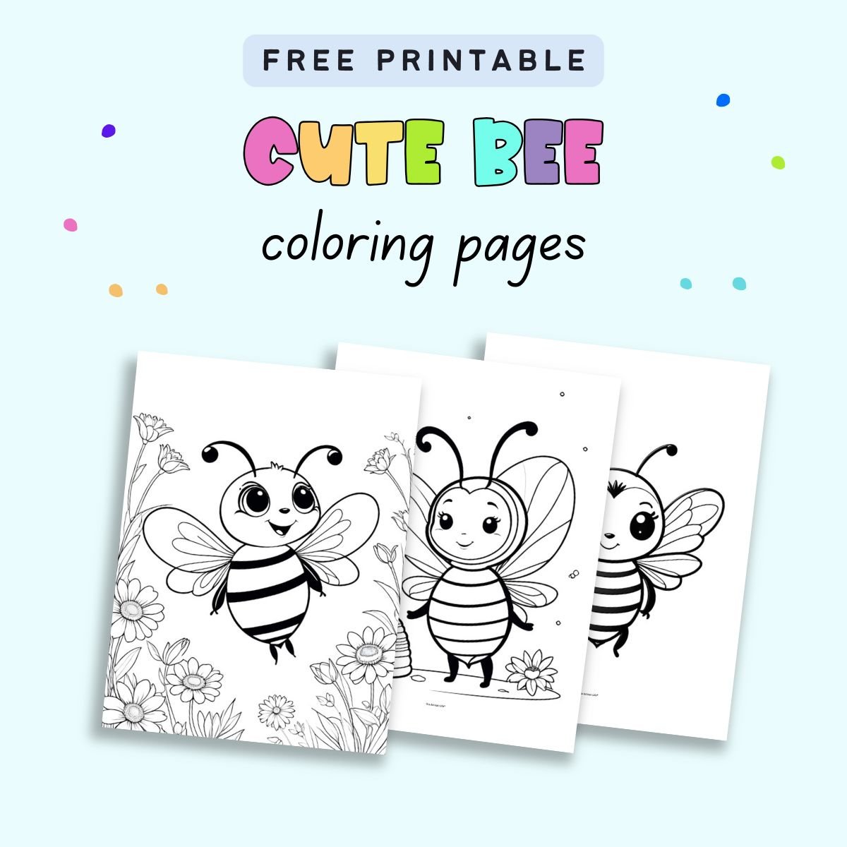 Free Printable Bee Coloring Pages for Kids - The Artisan Life