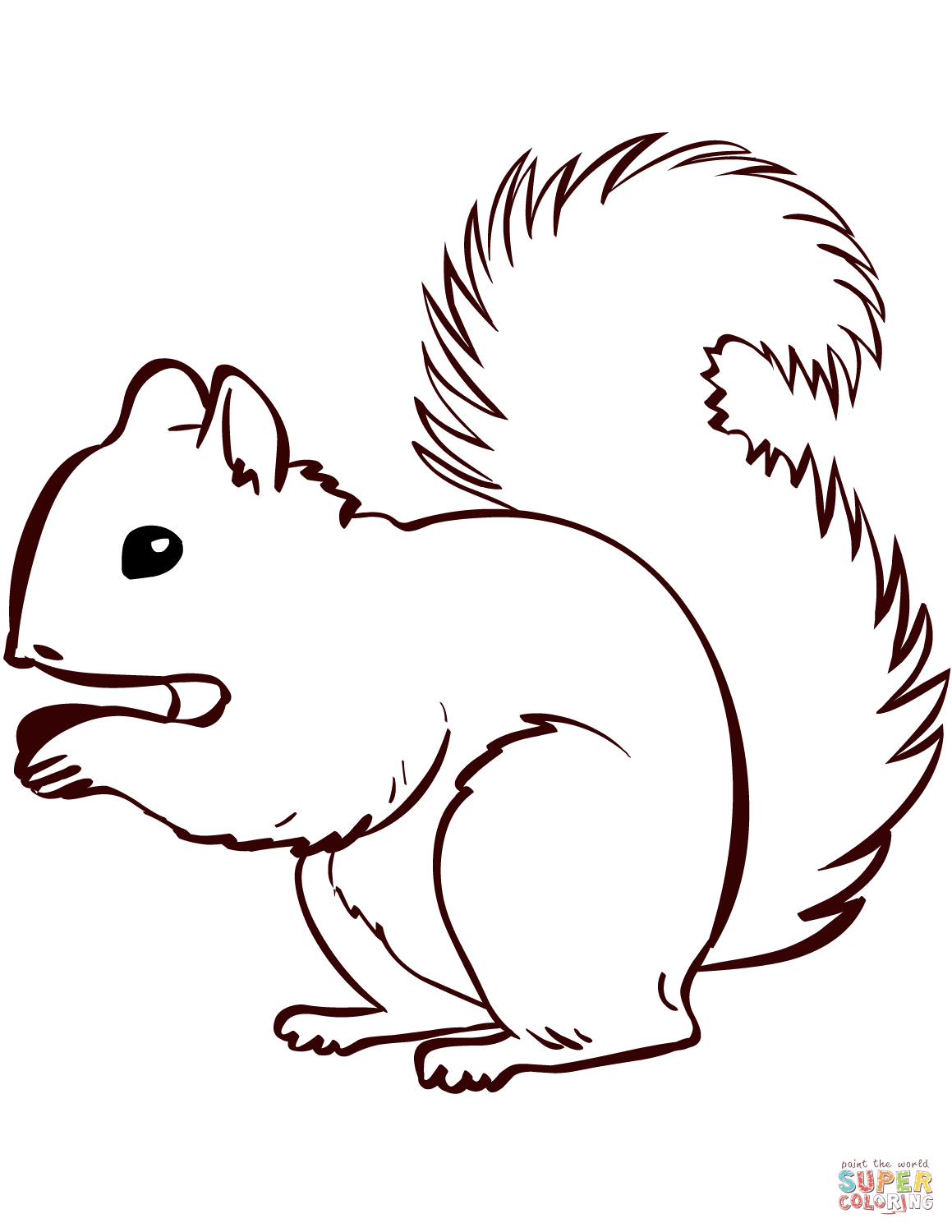 Squirrel coloring page | Free Printable Coloring Pages