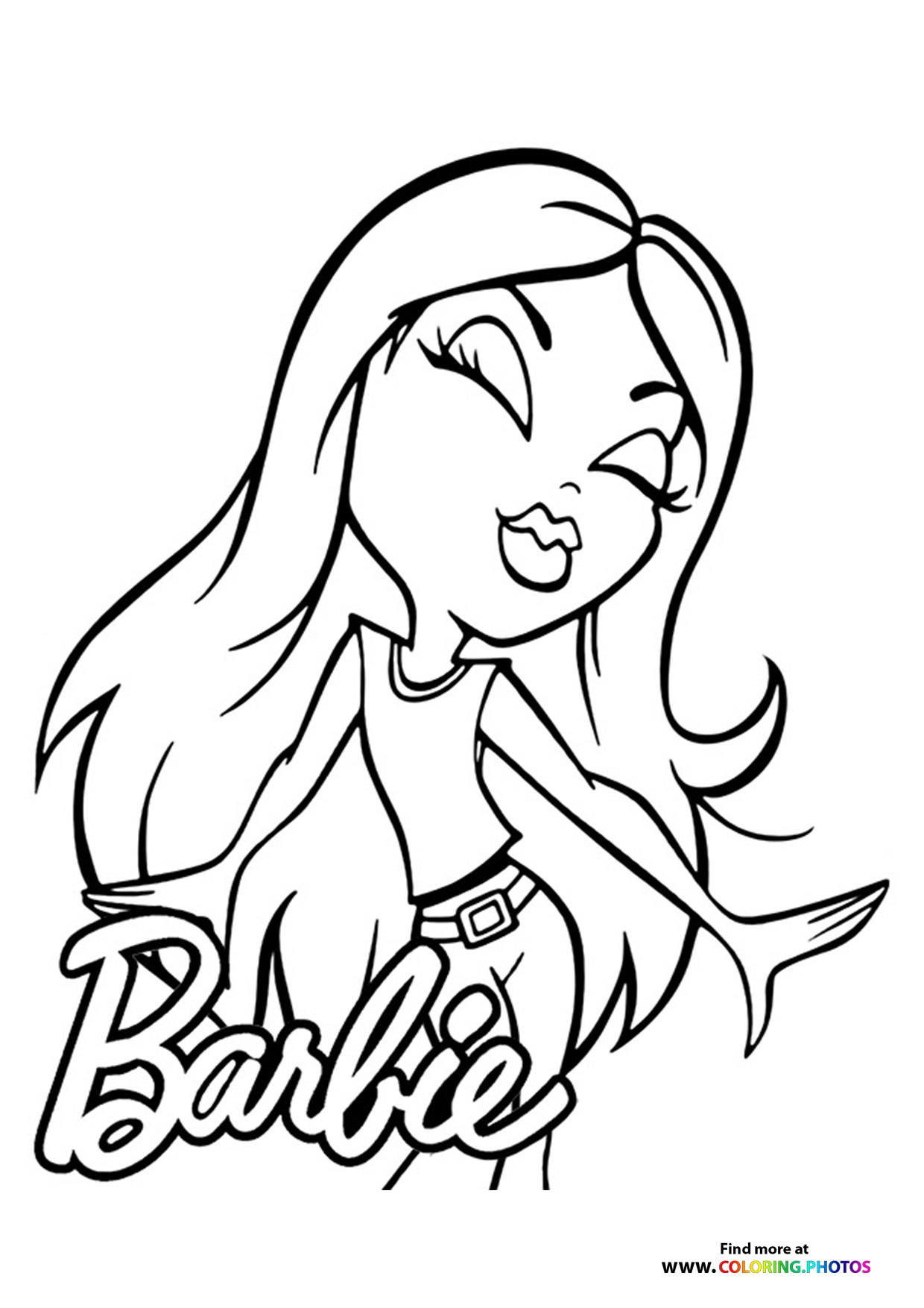 Cute little Barbie - Coloring Pages for kids