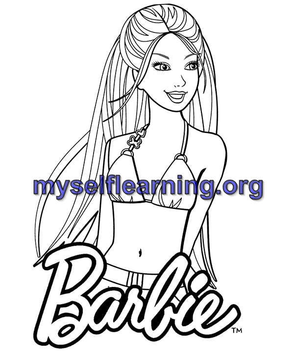Barbie Dolls Coloring Sheet 51 | Instant Download - MySelfLearning.org