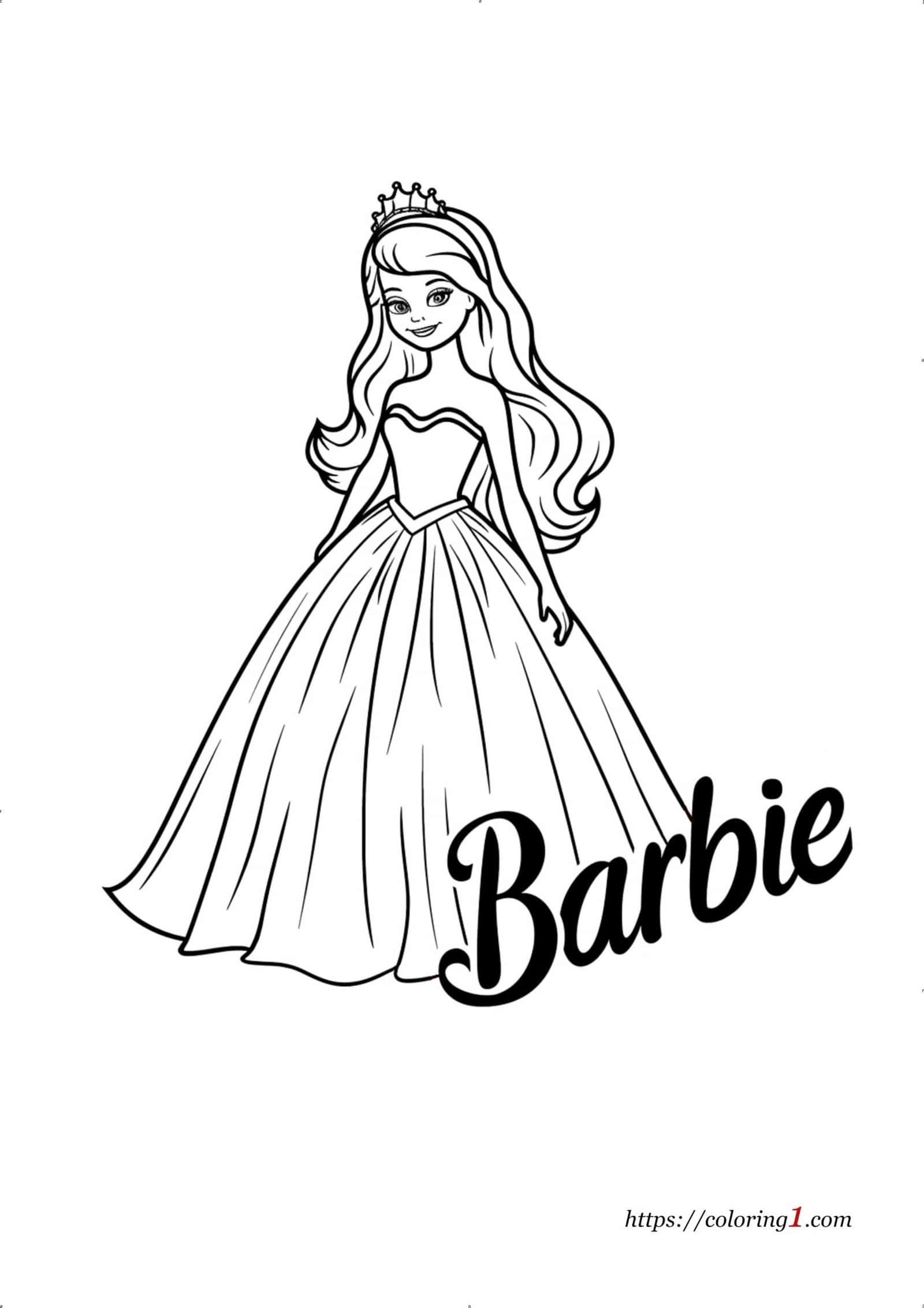 Barbie Princess Coloring Page - 2 Free Coloring Sheets (2024)